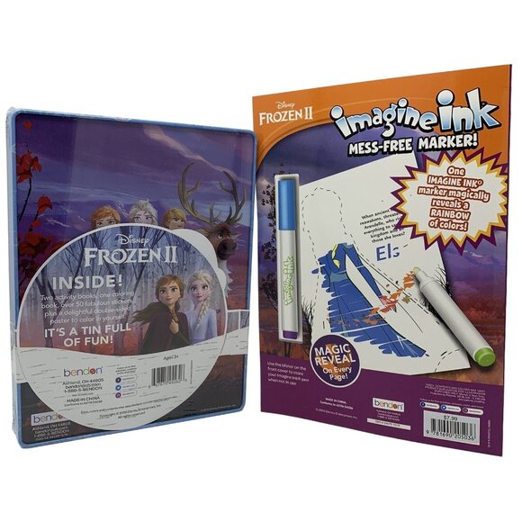 Disney Frozen II Colorful Activity Tin Boxed Set with Imagine Ink Coloring Book - Picture 2 of 8